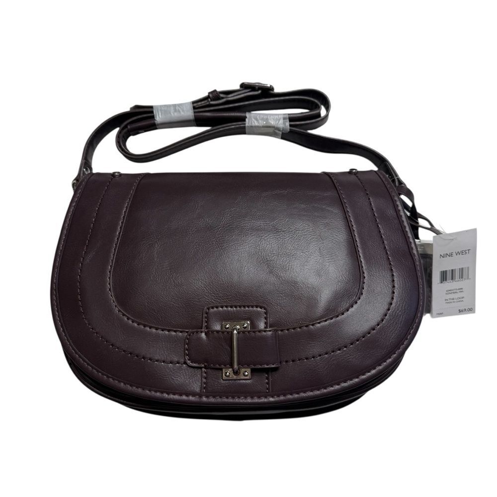 NWT Nine West In The Loop Shoulder Crossbody Bag Dark Burgandy Butterfly